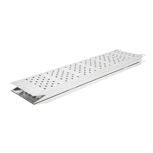 Tri-Fold Aluminum Loading Truck Ramps, 54”W x 77”L, 1500 Lbs Heavy Duty Motorcycle Ramp with Load Straps and Top Hook Extra-Wide Anti-Slip Foldable Ramp for ATV/UTV/Lawnmower/Tractor - size: 54”W x 77”L