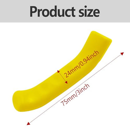 2 Pairs Bicycle Brake Lever Grip Protector Cover, Non-Slip Brake Lever Grip, Silicone Sleeve Universal Brake Protection Handle Cover for Bicycle, Cycling, Road/Mountain Bikes, Yellow - color: Yellow