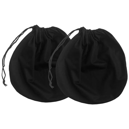 Pack of 2 Helmet Bags - Lightweight Motorcycle Helmet Storage Carrying Bags for Sport Riding Travel (Black)