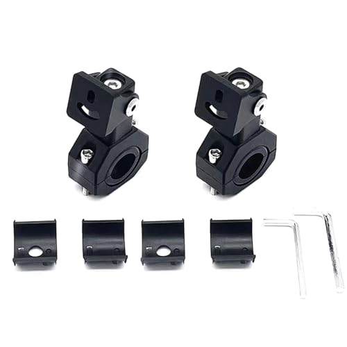 2 Pcs Motorcycle Spotlight Bracket, Heavy Duty Motorcycle Light Mount Bracket for Driving Fog Lights, 360 Degree Adjustment Tube Clamp Mounting Bracket for 0.7"-1.25" ATV UTV Roll Bar