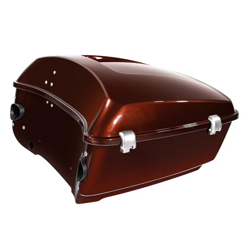 13.7" King Trunk W/Latch Key Fit For Harley Touring 2014-2025 CVO Road King Road Glide Street Glide Electra Glide Ultra Limited Pack - color: Auburn Sunglo & Black Hole With Rich Bourbon