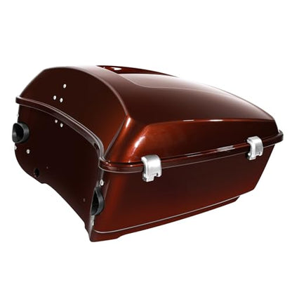 13.7" King Trunk W/Latch Key Fit For Harley Touring 2014-2025 CVO Road King Road Glide Street Glide Electra Glide Ultra Limited Pack - color: Auburn Sunglo & Black Hole With Rich Bourbon