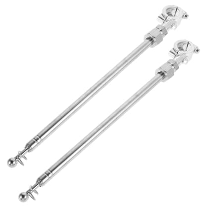 2pcs Telescopic Aluminum Alloy Flag Poles with Handlebar Mounts for Motorcycles and Bicycles, 1m and 1.6m Adjustable Vehicle Safety Flag Holders for Cycling and Motorbike Use