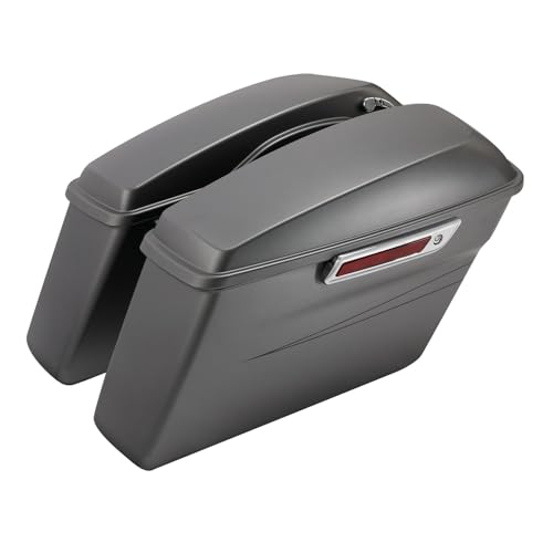 HR3 Charcoal Denim Hard Saddlebags Compatible with 2017 Street Glide Special FLHXS (Replace for OEM) Fit for 2014-2023 Harley Touring Models - color: Charcoal Denim