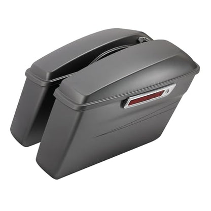 HR3 Charcoal Denim Hard Saddlebags Compatible with 2017 Street Glide Special FLHXS (Replace for OEM) Fit for 2014-2023 Harley Touring Models - color: Charcoal Denim