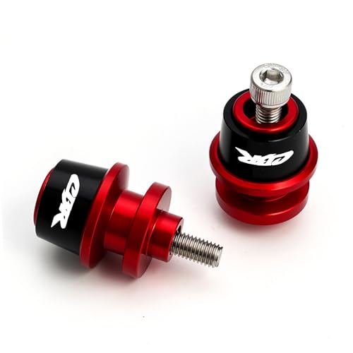 MOWOK Fit for CBR 600RR 1000RR CBR150 CBR100F CBR1000RR CBR600RR CBR1100XX CBR400RR CBR400F CBR450SR CBR900RR CBR954RR Motorcycle Swing Arm Spools Sliders M8 SwingArm stand screws (Red) - color: Red