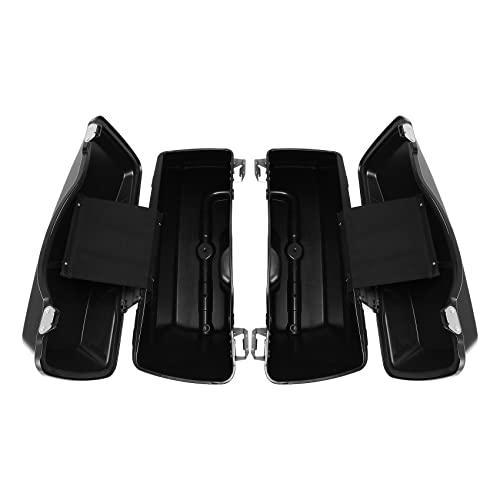 TCMT Matte Hard Saddle bags Saddlebag Trunk Fits For Harley Touring Road King Road Street Glide Ultra Classic FLHT FLHR FLHX 1994-2013 - color: Matte Black Chrome Latches#B