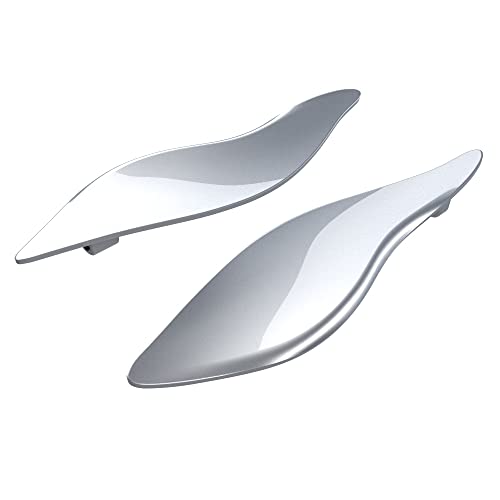 Advanblack Barracuda Silver Side Wings Air Deflectors, Fairing Side Wing Windshield, Fairing Side Shield, Adjustable Wind Deflectors, Compatible for Harley Touring Street Electra Glide 2014-2023 - color: Barracuda Silver