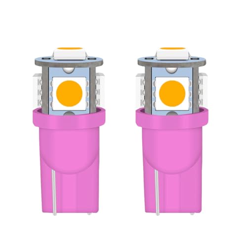 2PCS 194 LED Bulbs Tag Lights for License Plate, Wedge 168 T10 2825 5SMD LED Bulb 5050 Chips 6000K Pink, 12V Bulb Replacement for Car Interior Dome Map Door Courtesy License Plate Lights Lamp (Pink) - color: Pink Purple