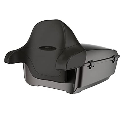 US Stock Advanblack King Tour Trunk Pack, Black Mount Bracket & Top Luggage Rack Fit for 2009-Later Harley Touring, Road Glide, Street Glide Special, Road King, Electra Glide (Black Jack Metallic) - color: Black Jack Metallic