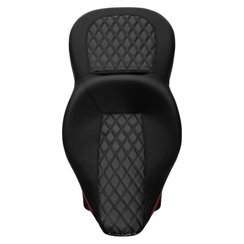 SLMOTO Hammock Motorcycle Drive River Seat - Motorcycle Seat Cushion fit for Harley Touring Road King Street Glide Road Glide Electra Glide 2009-2023 - color: C Style Black
