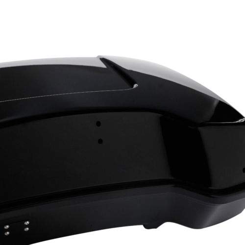 TCT-MOTORPARTS 5.5'' Razor Trunk W/Latch Key Trunk Luggage Tail Box Fit for Harley Touring 1997-2013 Road King Street Electra Glide Ultra Classic Limited - color: Vivid Black #1