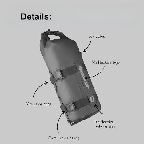 Rhinowalk Bike Front Fork Bag Waterproof Bicycle Pannier Heavy-Duty Rack Pouch with Air Valve and Reflective Design, Cycling Bag for Mountain Bike & E-Scooter (4L,1pc Black) - size: 4L
