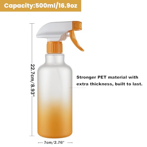 Spray Bottles Plastic Spray Bottle for Hair Mist/Stream Heavy Duty Empty Spray Bottles for Cleaning Solutions, Plants, Cooking (16.9oz-Yellow) - color: 16.9oz-Yellow