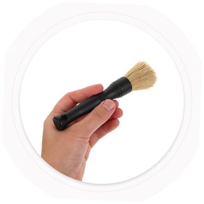 2pcs Car Detailing Brush Soft Boar Hair Interior Cleaning Tool for Vehicle Upholstery Scratch Bristles for Wheels and Versatile Auto Detail Brush Kit