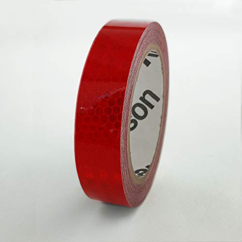 High Intensity Retro Reflective Tape (HXREF) [1 Roll] 1" (25mm) x 10 yds Red - color: Red, size: 1"(25mm) [1 roll]