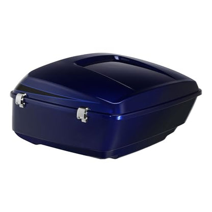 TCMT King Motorcycle Trunk Fit for Harley Touring 2014-2025 CVO Road King Road Glide Street Glide Electra Glide Ultra Limited Pack Blue/Black Sunglo - color: Blue/Black Sunglo(No Speaker Holes)