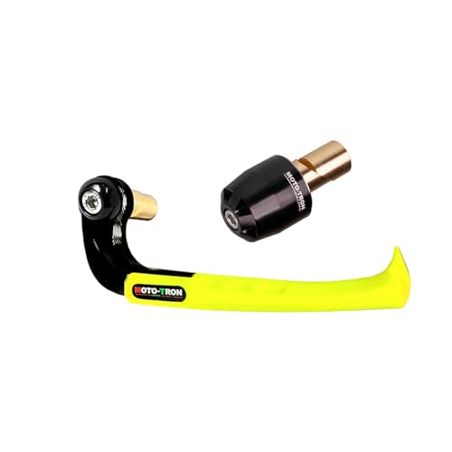 MOTO TRON Motorcycle Bar End Lever Guards Universal CNC Brake Handlebar Protector 7/8" Handlebar Grip Ends Plug Balance Pad Accessories A Set Fit For 14/16/17/18mm - color: Fluorescent yellow, size: 16mm