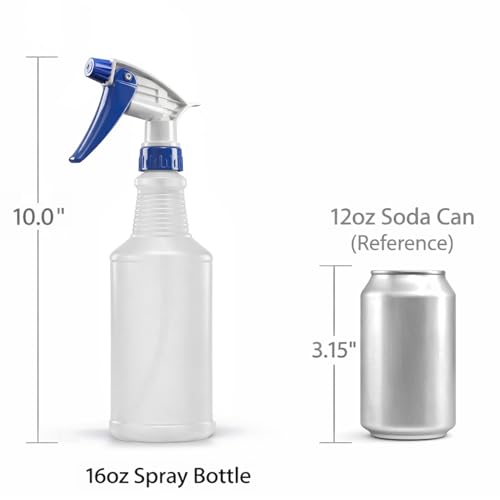 Bar5F Set of 2 Premium Empty 16 oz Spray Bottles, NBR Gasket - Superior Hydrocarbon Resistance - Ideal for Auto Detailing & Industrial Cleaning - size: Pack of 2