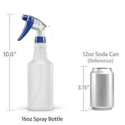 Bar5F Set of 4 Premium Empty 16 oz Spray Bottles, NBR Gasket - Superior Hydrocarbon Resistance - Ideal for Auto Detailing & Industrial Cleaning - size: Pack of 4
