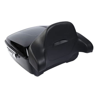 TCMT King Motorcycle Trunk Backrest Pad Two Up Mounting Rack Fit For Harley Touring 1997-2008 Electra Glide Road Glide Street Glide Pack - color: No Speaker Holes: Style B Chrome Rack