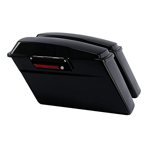 SLMOTO Complete Vivid Black Hard Saddlebag Softail Conversion Brackets For 86-17 Harley-Davidson Softail CVO Convertible FLSTSE3 Deluxe FLSTN - color: Vivid Black + Chrome Conversion Bracket