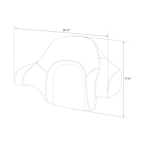 C.C. RIDER Diamond Grip Wrap-around King Chopped Trunk Backrest Pad fit for Harley Touring Tour Trunk Road King FLHR Street Glide FLHX Road Glide FLTRX 2014-2024 - color: 08# Red Passenger Backrest