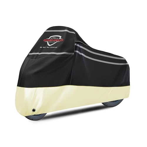 Ultimum Series Motorcycle Cover All Season Waterproof Dust, Sun, Universal Heavy Duty Durable Indoor/Outdoor Scooter Cover with Lock-Holes (Ivory, S) - color: Ivory, size: S