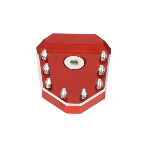 KLR650 Motorcycle CNC 3D Brake Pedal Red Rear Foot Extension Pedals Motorcycle Rear Pedals Footbrake Lever Pedal Enlarge Extension Pad Aluminum Alloy Compatible With KLR650 2008-2025 - color: Red