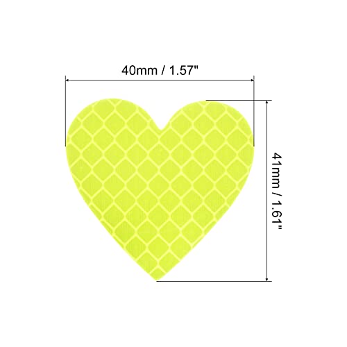 PATIKIL Reflective Stickers, 12 Pack 1.61 x 1.57 Inch Waterproof Adhesive High Visibility Night Caution Warning Heart Shape Safety Tape Reflector for Trucks Trailers Cars, Green - color: Green