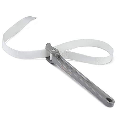DURATECH Strap Wrench 12" Handle, Adjustable Nylon Strap Pipe Wrenches, Oil Filter Strap Opener Wrench - color: Grey, size: 12 Inch