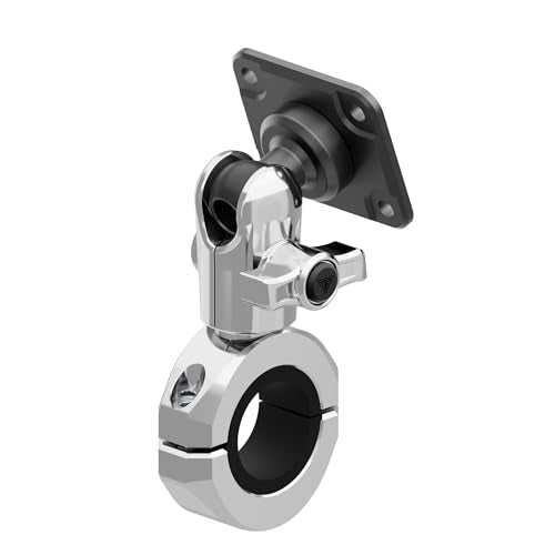 Tackform Chrome Motorcycle GPS/Tuner Mount - 4-Hole AMPS Pattern | BC3 Universal Clamp Fits 7/8" to 1-1/4" Handlebars | Aluminum | Compatible with Garmin Zumo, Dynojet Tuner, More | Short Reach Arm - color: Chrome, size: 7/8" to 1-1/4"