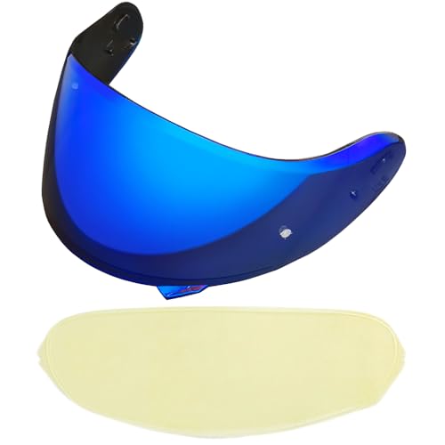 Neotec 2 Helmet Visor Replacement.CNS-3 Motorcycle Helmet Shield UV Protection Compatible with Neotec 2 (Revo Deep Blue+Anti Fog Film) - color: Anti Fog Film+revo Deep Blue