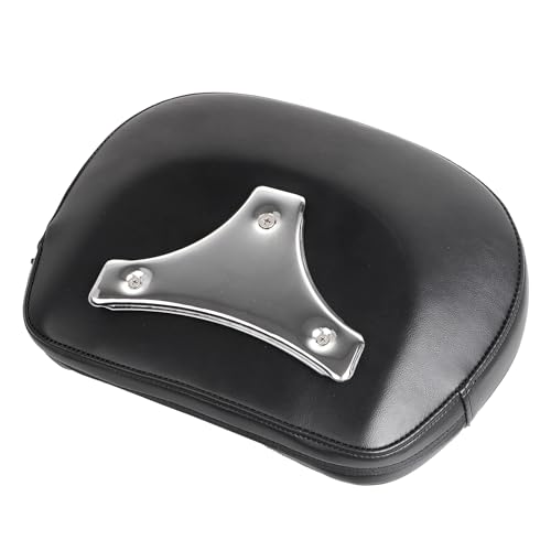 Motorcycle Leather Detachable Sissy Bar Backrest Pad with Chrome Bracket For 1997-2023 Harley Touring Model