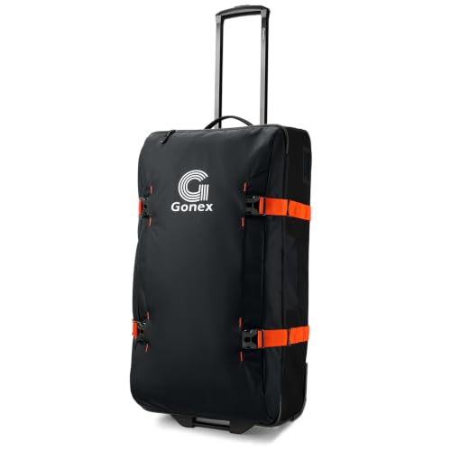 Gonex Rolling Duffle Bag with Wheels, Water-repellent 90L Nylon Large Wheeled Travel Duffel Luggage with TSA Lock & Telescopic Handle 30 inch,Orange - color: Orange, size: 30 inch