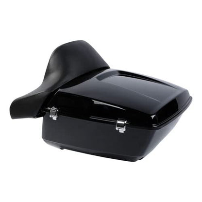 TCMT King Motorcycle Trunk Backrest Pad Two Up Mounting Rack Fit For Harley Touring 1997-2008 Electra Glide Road Glide Street Glide Pack - color: No Speaker Holes: Style B Chrome Rack