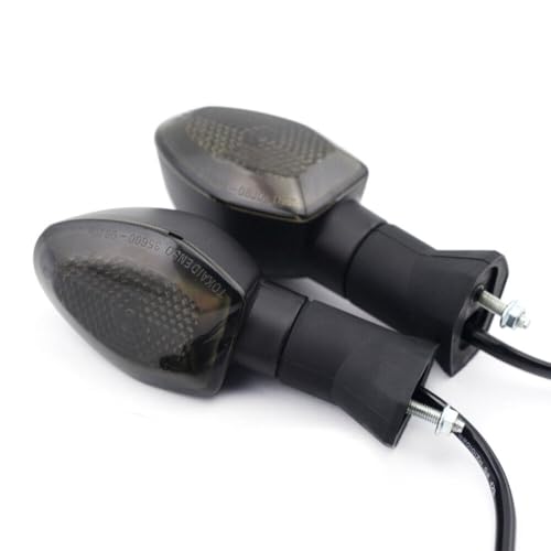 Motorcycle Turn Signals - Amber Light,12V, Halogen Indicator Light Waterproof Smoke Lens Fits SUZUKI DRZ 400S /GSX-S 750Z /GSX 1250FA SV 650X DL650 /V-Strom 650 (Pair) - color: Smoke