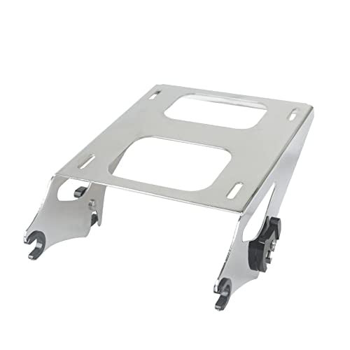 SWESG Detachable Two-Up Tour Trunk Rack Mounting Luggage Rack Fit for Harley Davidson Touring, Tour Trunk Rack Compatible for Street Glide Road Glide Road King Electra Glide 2014-2023 (Chrome-2) - color: 2014 UP Rack Chrome