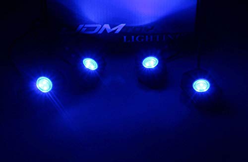 iJDMTOY 4pc Universal Fit 3-Chipset 9W High Power LED Rock Light Kit Compatible with Jeep Truck SUV Off-Road Boat, Ultra Blue - color: Blue