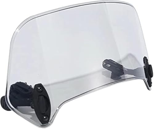 Universal Motorcycle Windshield Extension Adjustable Windscreen Spoiler Clamps for Kawasaki Yamaha Harley Suzuki Buell Ducati Aprilia(280mm Smoke) - color: 280mm smoke