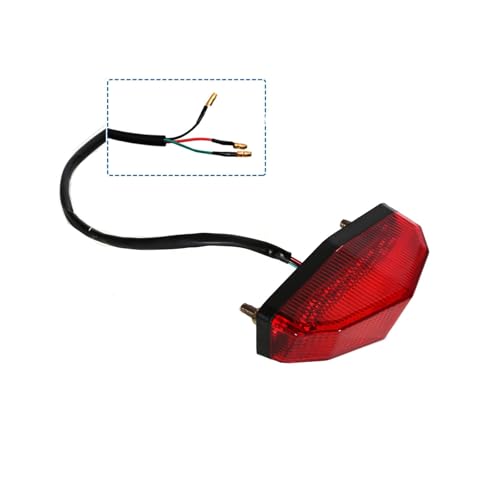 12V Universal 12 LED Motorcycle Rear Tail Light Brake Stop Running TAIL LIGHT Compatible With ATV Dirt Bike Dual Sport (Red) - color: Red