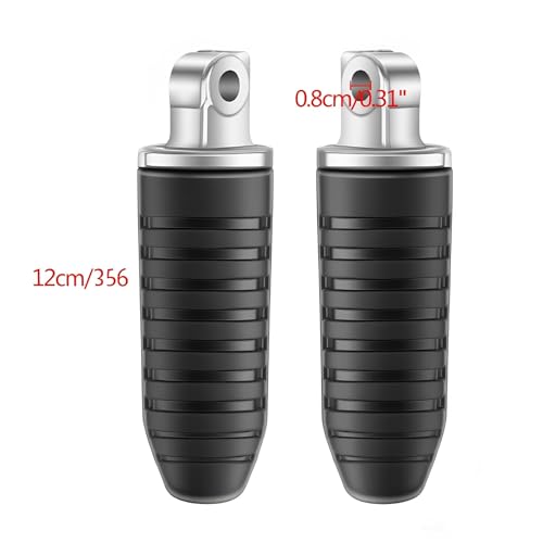 Rear Passenger Foot Pegs for Suzuki Hayabusa GSX1300R GSX650 GSX1400, Bandit GSF1250 GSX1250, V-Strom DL650 DL1000 - Anti-Slip Rubber Motorcycle Footrests Pedals Replacement (Silver & Black) - color: Black#Suzuki#Rear
