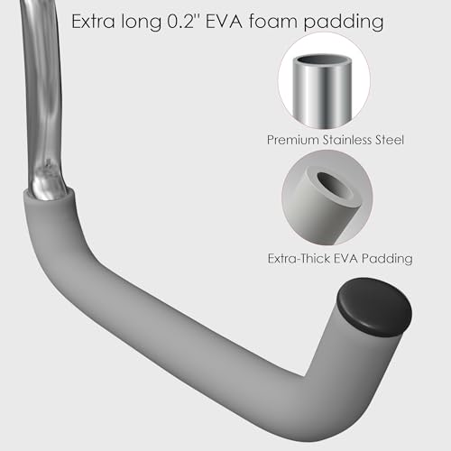 Garage Hooks 6 Pack 15" Stainless Steel, 100LB Heavy Duty Kayak Storage Rack Kayak Wall Mount, Kayak Hanger & Kayak Storage Hooks for Kayak/Bike/Ladder with EVA Anti-Scratch Pads Indoor Organizer