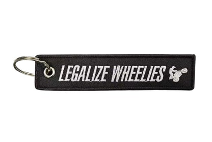 PrimeSecrets Keychains for Motorcycle, Scooter, Car, Mopes, ATV, Backpack Gift Men Women Street Racing Auto Parts Accessories - color: Legalize Wheelies