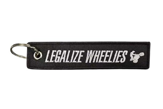 PrimeSecrets Keychains for Motorcycle, Scooter, Car, Mopes, ATV, Backpack Gift Men Women Street Racing Auto Parts Accessories - color: Legalize Wheelies