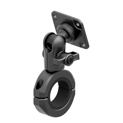 Tackform Black Motorcycle GPS/Tuner Mount - 4-Hole AMPS Pattern | BC3 Universal Clamp Fits 1-1/4" to 1-1/2" Handlebars | Aluminum | Compatible with Garmin Zumo, Dynojet Tuner, More | Short Reach Arm - color: Black, size: 1-1/4" to 1-1/2"