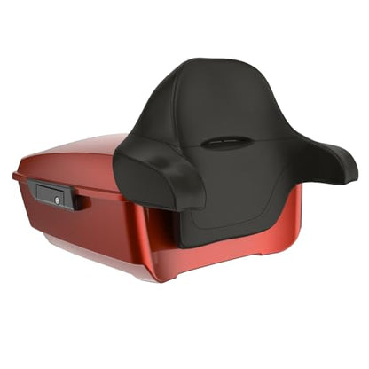 Advanblack 2024 Road Glide King Tour Trunk Pack Compatible with Harley Touring CVO Road Glide, Street Glide, 2023.5 2024 2025 Detachable Mounting Rack, Full Backrest & Trunk Liners (Red Rock) - color: Red Rock