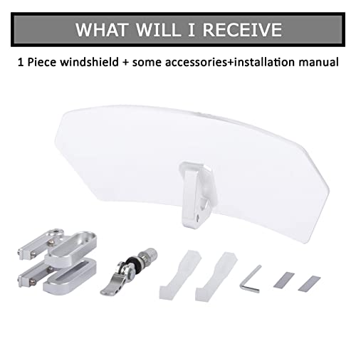 Universal Motorcycle Windshield Extension Adjustable Spoiler Windscreen Extender for Motorcycle(Transparent)