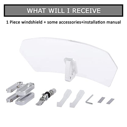 Universal Motorcycle Windshield Extension Adjustable Spoiler Windscreen Extender for Motorcycle(Transparent)