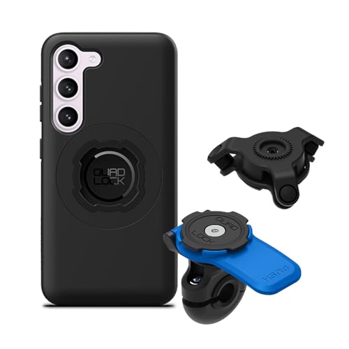 Quad Lock Mirror Motorcycle Phone Mount with Vibration Dampener and MAG Phone Case for Galaxy S23 - size: Galaxy S23